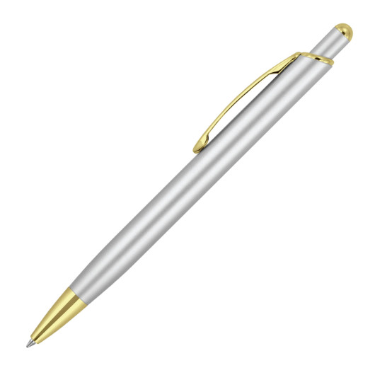 Promotional Matte Gold Trim Metal Pens Silver